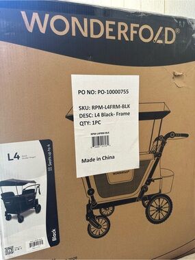 Wonderfold L4 Kids Wagon Frame — Black